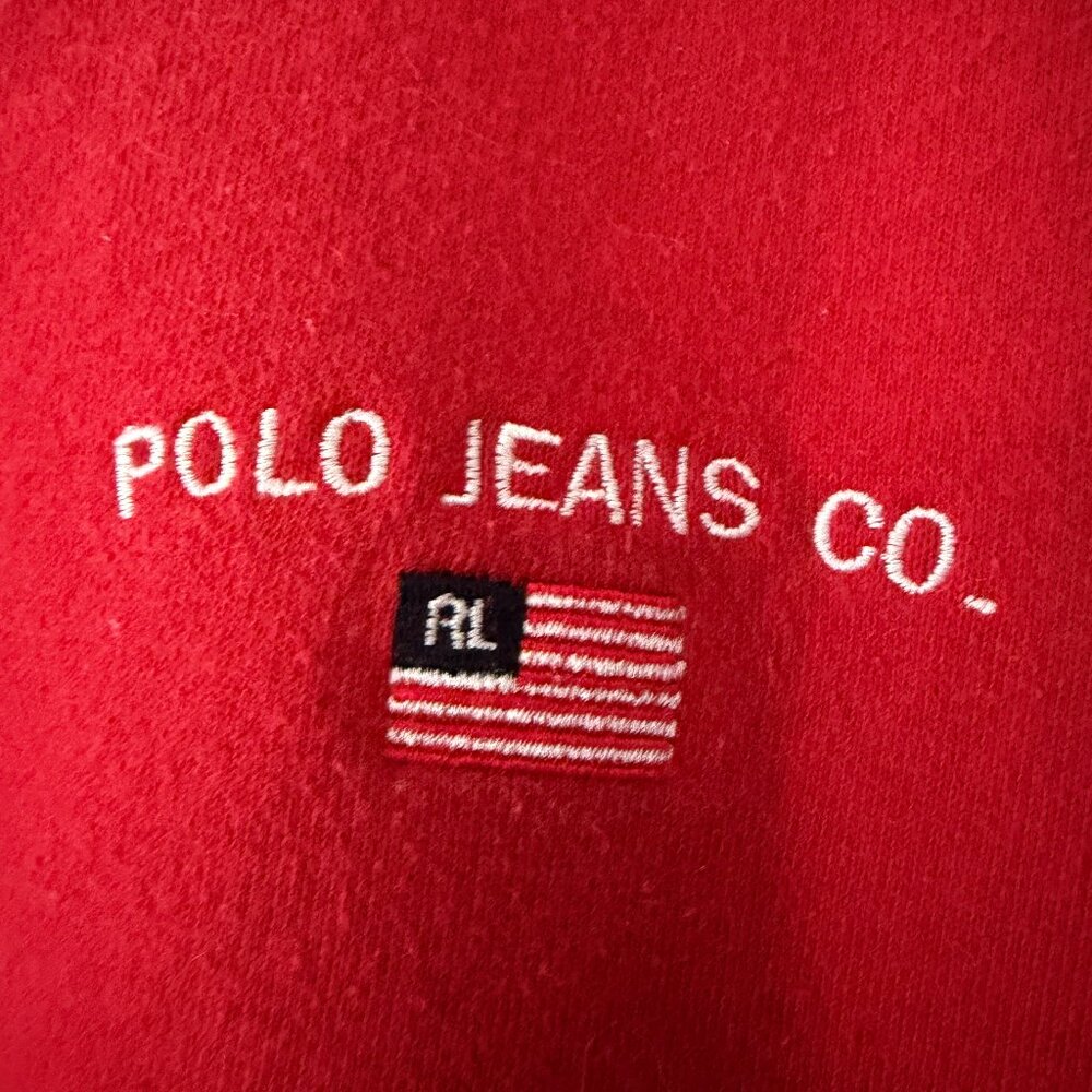 Vintage Polo Jeans Co. Ralph Lauren Red Crewneck Sweatshirt